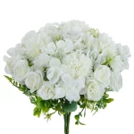 실크 로즈 국화 신부 꽃다발 인공 꽃 결혼식 야외 정원 홈 룸 테이블 장식 화환 DIY 선물 액세서리 - 이미지 5