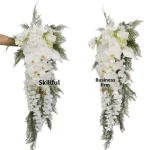 웨딩 부케 소품 휴대용 가짜 물방울 사진 경치 좋은 장소 여행 촬영 새로운 신부 꽃 홀더 현실적인 시뮬레이션 - 이미지 5