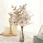 모란 인공 꽃 실크 양귀비 데이지 모란 혼합 시뮬레이션 꽃 꽃다발 홈 테이블 장식 가짜 식물 웨딩 장식 - 이미지 5