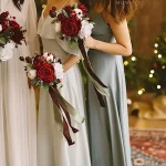 25pcs 인공 꽃, 가짜 꽃 장미 DIY 웨딩 부케 센터 피스 배열 파티 홈 장식 - 이미지 4