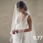 웨딩 베일 리본 가장자리 2 계층 신부 베일 웨딩 대성당 길이 커버 앞면과 뒷면 부드러운 이탈리아어 얇은 명주 그물 베일 V97 - 이미지 3