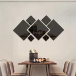 대형 사각형 거울 벽 스티커, 아크릴 불규칙 접합 사각형 DIY 벽 벽화 데칼, 거실 침실 홈 데코 - 이미지 3