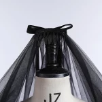 새로운 도착 웨딩 베일 Tulle 짧은 검은 신부 베일 두 레이어 여성 베일 웨딩 액세서리 2025 - 이미지 4