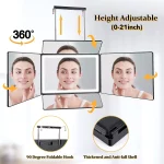 5 방향 거울, 셀프 헤어 커팅용 이발사 거울, 남성용 360 ° 면도 거울, 브레이딩용 높이 조절 메이크업 거울 - 이미지 5