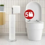 종이 타월 홀더 욕실 스테인레스 스틸 바닥 장착 화장지 홀더 단일 극 주방 바닥 선반 욕실 비품 - 이미지 2