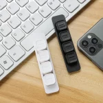 4 홀 케이블 주최자 마그네틱 케이블 관리 USB 케이블 홀더 마우스 와이어 주최자 용 실리콘 유연한 데스크탑 클립 - 이미지 2
