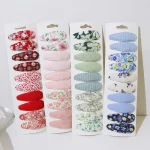 10 개/몫 패브릭 격자 무늬 신선한 인쇄 면화 합금 헤어 클립 어린이 BB 머리핀 소녀 Hairgripe 모자를 쓰고 있죠 어린이 헤어 액세서리 - 이미지 2