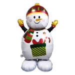 크리스마스 큐브 선물 상자 호일 풍선 빨간색과 녹색 선물 상자 풍선 눈사람 크리스마스 새해 크리스마스 테마 파티 장식 - 이미지 6