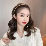 여성을위한 3Pcs 우아한 솔리드 컬러 웨이브 Hairbands 유행 이빨 미끄럼 방지 헤어 빗 헤어 액세서리 소녀 페이스 워시 머리띠 - 이미지 2