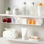 WORTHBUY 욕실 정리함 선반 벽걸이 화장품 스킨 케어 보관 랙, 다기능 캐비닛 메이크업 보관 거치대 - 이미지 2