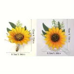 6PCS 해바라기 웨딩 손목 코사지와 Boutonniere 신부 들러리 남자 신랑 레드 로즈 웨딩 꽃 액세서리 세트 - 이미지 3