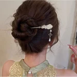 중국 스타일 빈티지 머리핀 우아한 술 꽃 비녀, 여아용 긴 원피스 치파오 한푸 레트로 헤어 액세서리 - 이미지 3