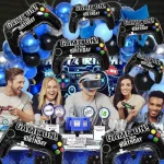 파란색 게임 번호 11 생일 테마 파티 장식 세트 번호 풍선 당겨 플래그 세트 - 이미지 6