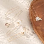 5 개/갑/팩 꽃 클립 웨딩 머리핀 절묘한 웨딩 헤어 쥬얼리 신부 액세서리 여성 헤어 스트랩 진주 웨딩 헤어 빗 - 이미지 5