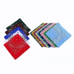 새로운 패션 힙합 두건 스퀘어 스카프 블랙 레드 머리띠 소년/소녀 헤어 액세서리 헤어 스카프 인쇄 - 이미지 2