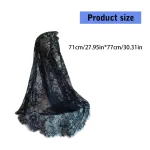 레이스 테두리 신부 베일 할로윈 이슬람 길이 아플리케 독신 파티를위한 우아한 베일 - 이미지 6