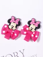 디즈니 웨빙 완전 포장 미키 2피스 머리핀 세트 - 이미지 4