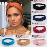2024 새로운 디자인 패션 여성 여름 스타일 머리띠 보헤미안 소녀 크로스 터번 붕대 Bandanas Hairbands 헤어 액세서리