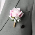신랑 코사지 인공 브로치, 웨딩 파티 장식, 남녀공용, 단추 구멍 신부 - 이미지 3