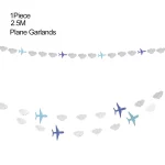 1 세트 세계 여행지도 풍선은 소년의 여행지도 테마 비행기 생일 파티 장식을위한 종이 배너를 걸 수 있습니다 - 이미지 5