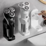 자체 접착식 욕실 정리함 랙 남성용 손질 도구용 벽걸이형 면도기 및 칫솔 홀더 - 드릴 후크 선반 없음