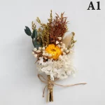 미니 자연 건조 꽃 부케, 신선한 건조 보존 꽃, 작은 장식 사진 배경, 홈 장식 부케, 1 개 - 이미지 3