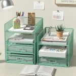 금속 파일 레이어링 랙, 데스크 정리함 트레이, 파일 용지 편지 폴더 스탠드 데스크탑 종이 분류기 메일 정리 랙 - 이미지 2