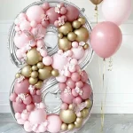 65 인치 대형 호일 번호 풍선 DIY 필링 프레임 1st 18th 생일 장식 풍선 필링 박스 결혼 기념일 장식 - 이미지 4