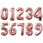 16/32/40 인치 디지털 호일 풍선 로즈 골드 실버 그라디언트 번호 0-9 생일 파티 웨딩 장식 베이비 샤워 글로브 - 이미지 5