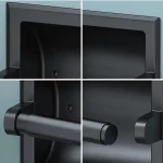 블랙 메탈 변기 용지 거치대, 오목한 변기 용지 거치대 장착 브래킷, 욕실 벽걸이 변기 용지 거치대 - 이미지 4