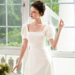 간단한 진주 구슬 짧은 웨딩 베일, 빗 포함, 결혼 어깨, 신부 베일 액세서리 - 이미지 5