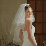 V377 new three-layer curled girly veil white short wedding photo styling prop hair clip style wedding dress wedding accessories - 이미지 4