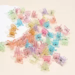 50Pcs 아기 소녀 머리핀 10 여러 가지 빛깔의 색상 미니 머리 발톱 클립 작은 작은 꽃 자용 어린이 학교 모자를 쓰고 있죠 액세서리 - 이미지 4