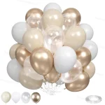 40Pcs 누드 크림 화이트 중립 풍선 Boho 생일 베이비 샤워 웨딩 파티 장식에 대 한 크롬 금속 라텍스 샴페인 풍선