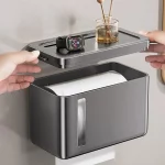 마운트 화장실 티슈 상자 펀칭 라이트 없음 럭셔리 스토리지 랙 욕실 방수 롤 종이 상자 벽 화장실 스토리지 랙 - 이미지 3