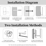 종이 타월 홀더 펀치없는 롤 종이 홀더 캐비닛 아래 주방 티슈 선반 신선한 필름 주석 호일 홀더 액세서리 - 이미지 6