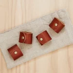 6/12/24PCS 냅킨 링 빈티지 농가 스타일 결혼식 연회 파티 가죽 냅킨 링 - 이미지 3