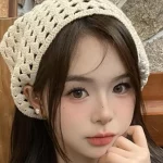 여성을위한 빈티지 니트 속이 빈 삼각형 머리 스카프 여름 여행 머리띠 헤어 스카프 사진 소품 소녀 헤어 액세서리 - 이미지 4