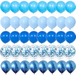 40 조각 블루 세트 풍선 금속 라텍스 색종이 풍선 결혼식 발렌타인 데이 글로브 베이비 샤워 생일 파티 장식 - 이미지 2