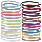 10pcs 블랙 새틴 머리띠 DIY 새틴 덮여 머리띠 여자를위한 흰색 공예 머리 머리띠 얇은 일반 머리띠 1cm - 이미지 4