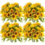 인공 꽃 해바라기 꽃다발 베이비 샤워 신부 꽃을 들고 DIY 파티 테이블 장식 홈 룸 웨딩 장식 가을