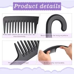 넓은 이빨 디탱글링 헤어 브러시, 두피 마사지 후크 빗, 정전기 방지, 부드러운 하이 브러시, 헤어 케어, 곱슬 빗, 헤어 스타일링 도구, 1 개 - 이미지 2