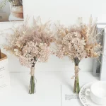 인공 플라스틱 꽃 유칼립투스 민들레 소박한 현대 야외 홈 가짜 웨딩 가을 장식을위한 수제 꽃다발