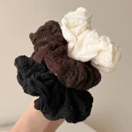 여성을위한 간단한 솔리드 컬러 대장 헤어 로프 우아한 높은 포니 테일 헤어 로프 패션 소녀 미트볼 헤드 Scrunchie