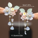 2pcs 중국 여성 헤어 클립 꽃 진주 머리핀 빈티지 Hanfu 장식 헤어핀 레트로 웨딩 헤드 피스 헤어 쥬얼리 머리 장식 - 이미지 6