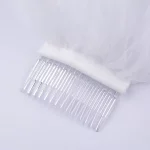 흰색 두 레이어 신부 웨딩 베일 레이스 가장자리 섹시한 짧은 허리 길이 웨딩 베일 신부를위한 빗 드레스 베일 - 이미지 6