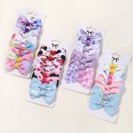 8Pcs 레인보우 그라디언트 리본 머리 활 클립 모자를 쓰고 있죠 나비 활 어린이 머리핀 아기 헤어 액세서리 수제 최고의 선물 - 이미지 2