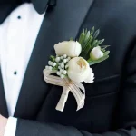 Boutonniere 꽃 코사지 핀 Boutonniere Buttonhole 남자 웨딩 팔찌 신부 들러리 웨딩 Buttonhole 증인 코사지 2024