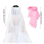 꽃 소녀 주름 장식 레이스 크라운 꽃 머리 장식 결혼식 얇은 명주 그물 베일 화환 머리 장식 축제 휴일 사진 소품 - 이미지 6