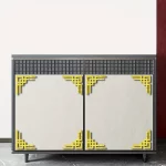 아크릴 거울 스티커, 코너 온레이 할로우 스티커, 자체 접착 벽 거울 스티커, 가정용 탈착식 필 및 스틱, 4 개 - 이미지 4